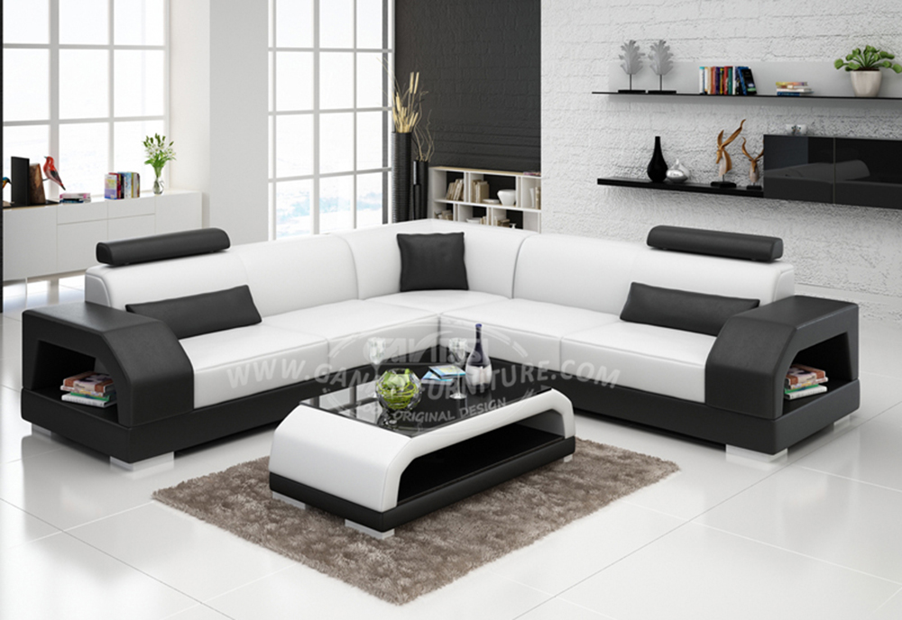 Hot Selling Italian Genuine Leather Living Room Corner Sofa