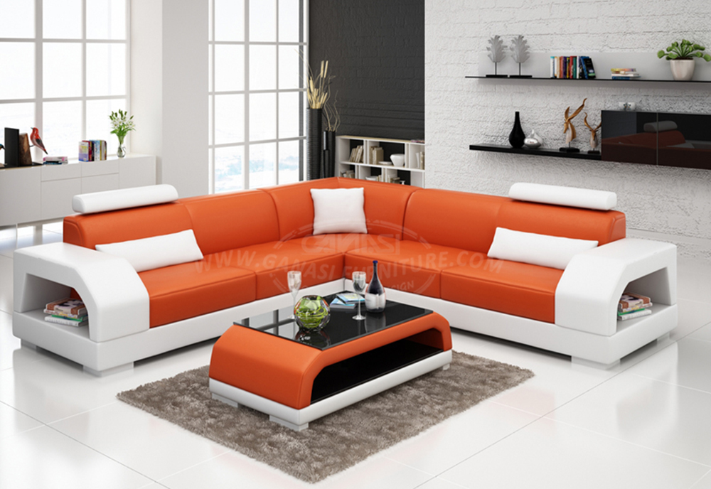 Hot Selling Italian Genuine Leather Living Room Corner Sofa