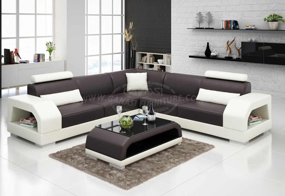 Hot Selling Italian Genuine Leather Living Room Corner Sofa