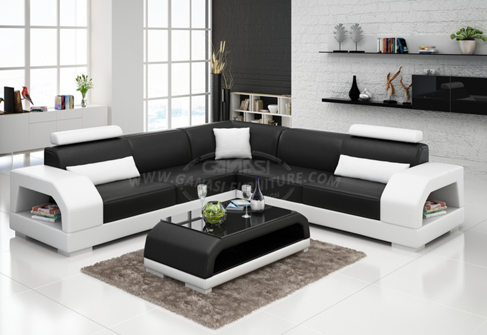 Hot Selling Italian Genuine Leather Living Room Corner Sofa