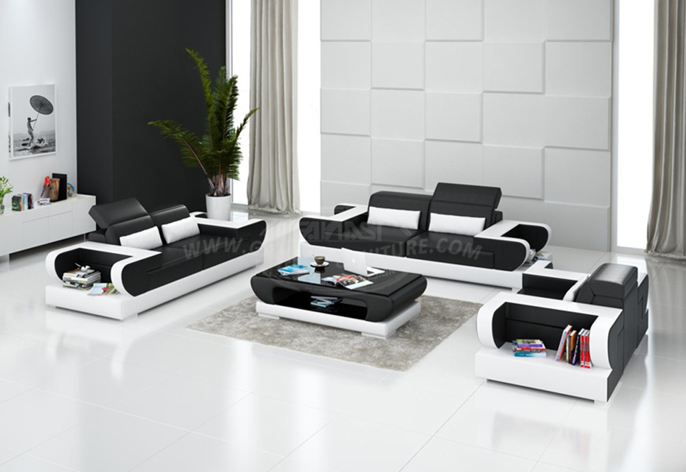 Italy Black Genuine Leather Sofa Set for Living Room Italy Black Genuine Leather Sofa Set for Living Room