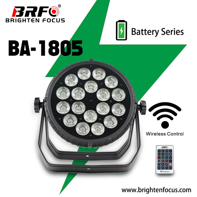 Wireless Waterproof Battery Powered PAR Can Lights 18X5W