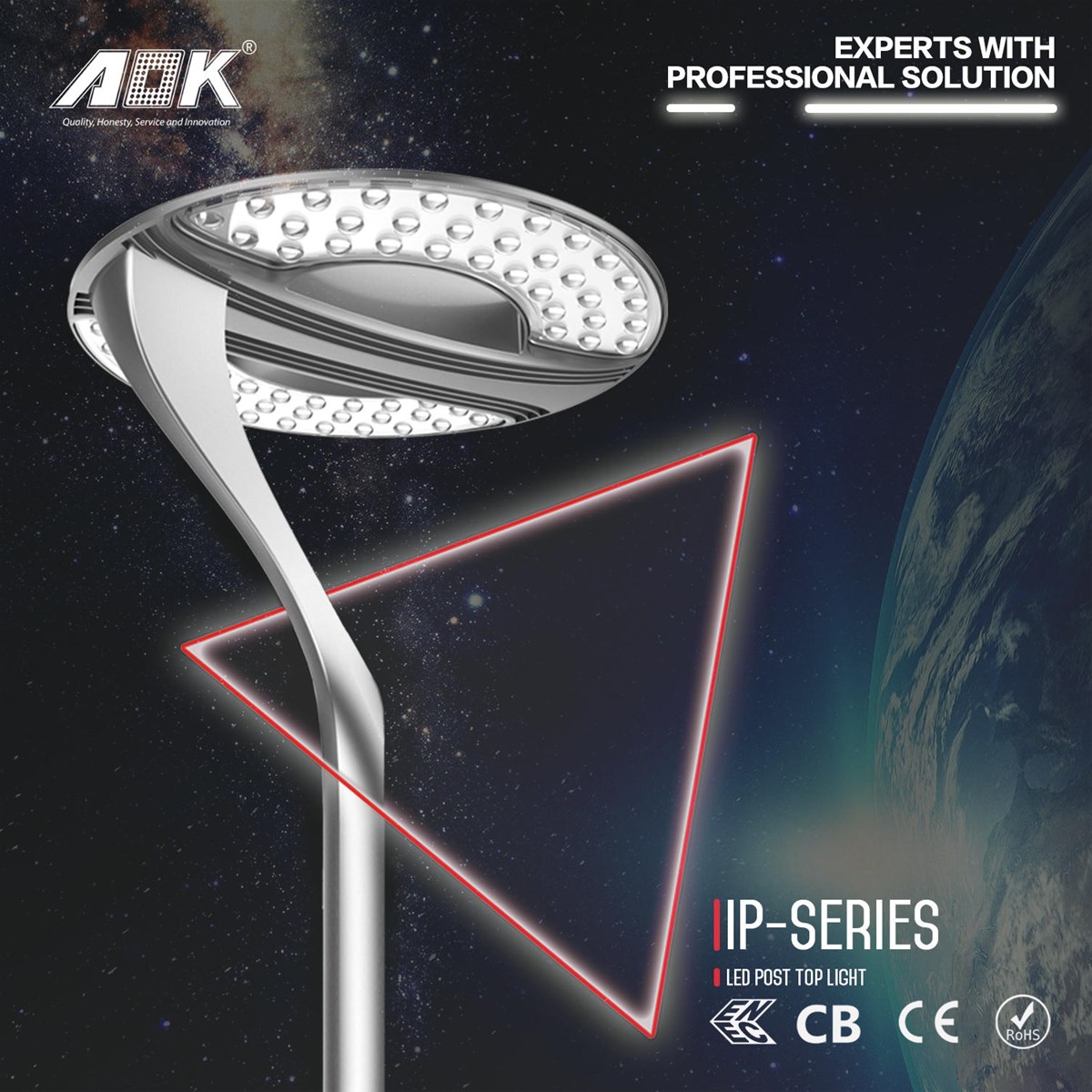 CB CE ENEC ROHS UL DLC AOK75WiP street light