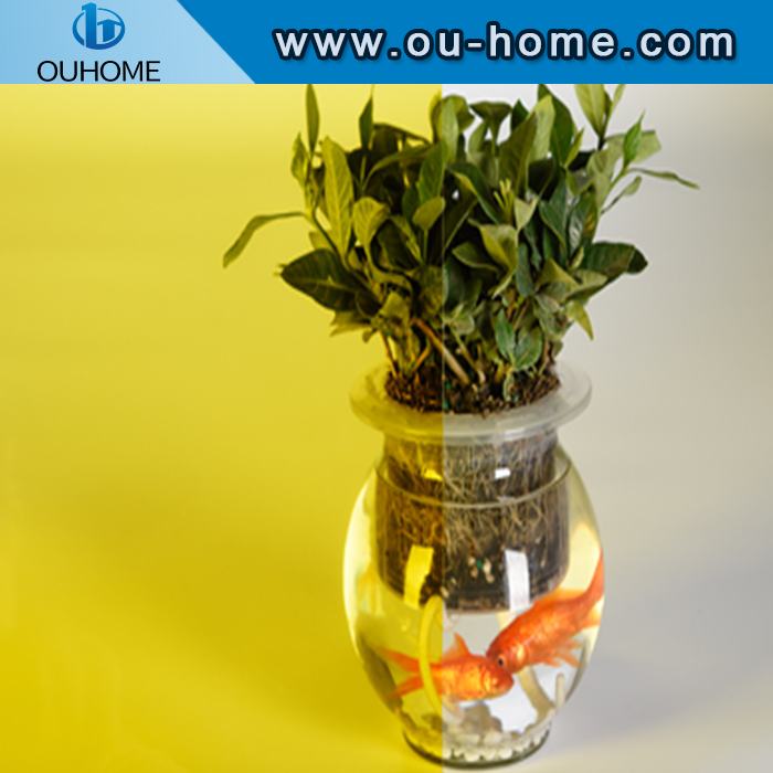 BT111 Transparent Yellow Window Film Selfadhesive PVC Building Glass Tint Window Film