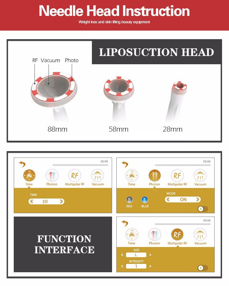 3 IN 1 photon RF vacuum therapy machine RV3S for eyesface and body treatment