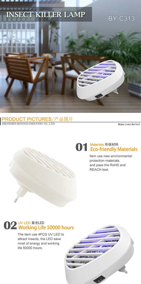 Indoor Low Consumption UV LED Mosquito Killer with Switch