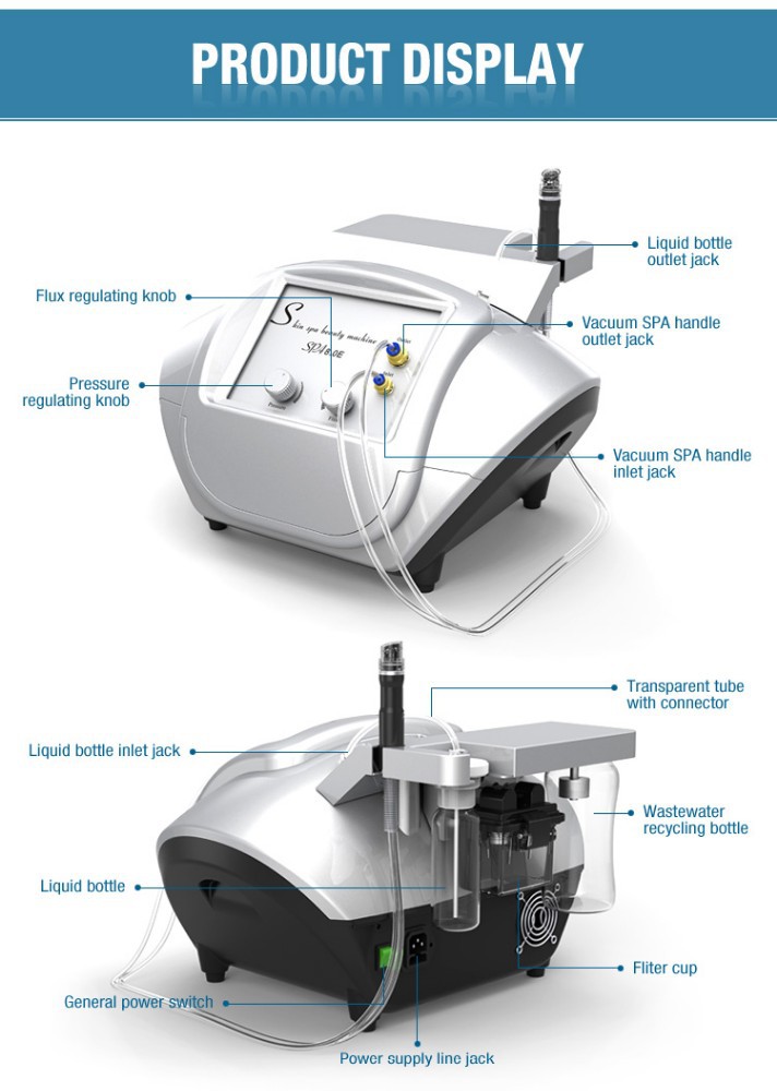 HydroMicro water dermabrasion silk peeling vacuum face cleaning machine SPA 80E