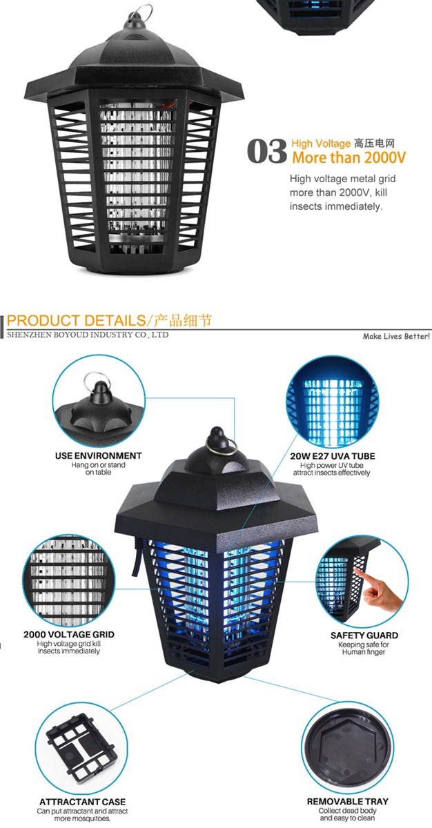 20W Outdoor Usage Electric Mosquito Killer Lamp