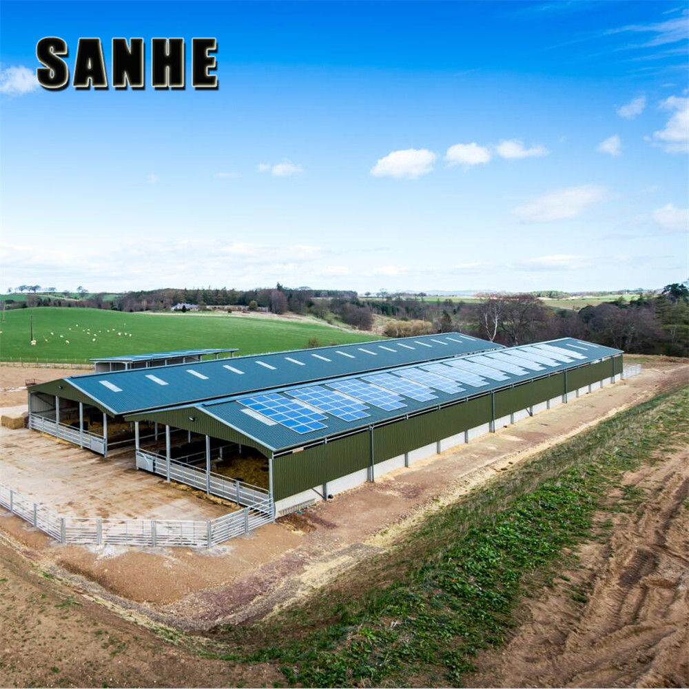 Cheap Prefab Prefabricated Light Steel Cattle Shed Farm Modern Cow Shed Structures Barns Building Construction Cost Pric