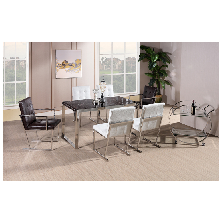 Prefab marble table top dining furniture set