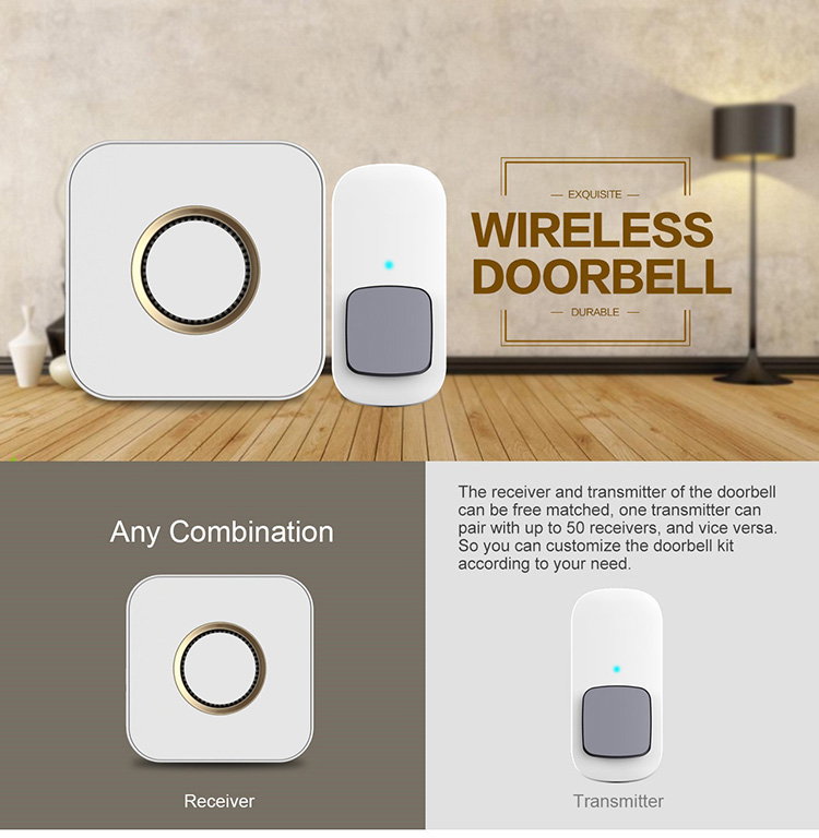 no battery required 500feet wireless kinetic doorbell
