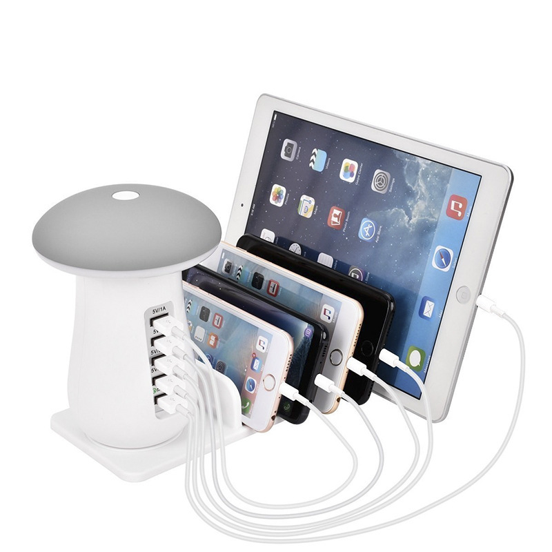 Tenee TPC006 multiport USB charger with Mushroom light