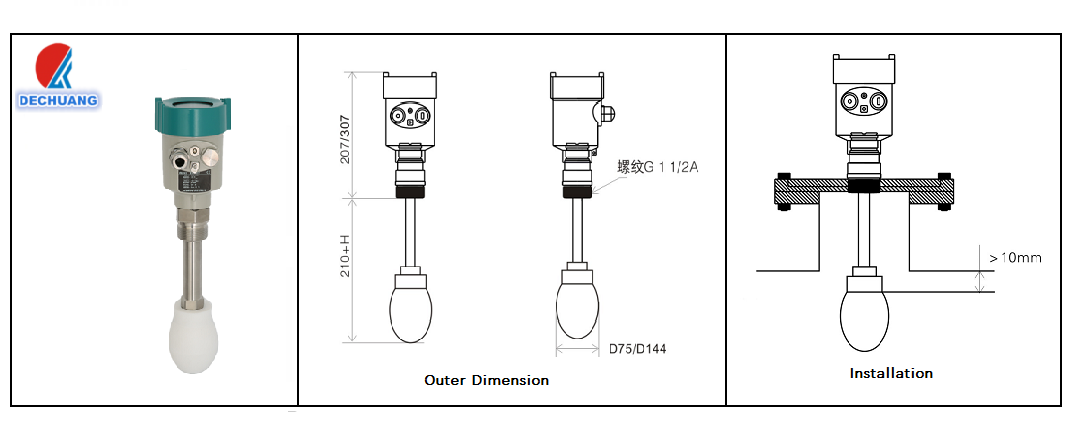 420mA automatic water level sensor radar level gauge for slurry corrosive liquids