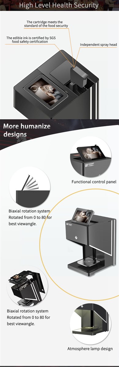 3D coffee printer latte art coffee printer with high
