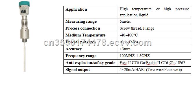 High temperature boiler water contact level meter guided wave radar level transmitter