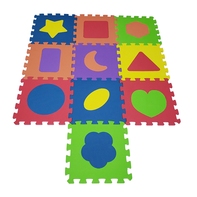 Odorless 12in x 12in 10pcsset Child EVA Shapes Floor Puzzle Play Mat