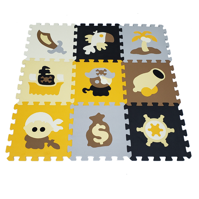 Odorless 12in x 12in 9pcsset EVA Foam Pirate Puzzle Mat Flooring
