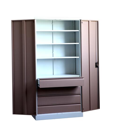 Steel Office Furniture Inner Four Drawers with Shelves Cabinet