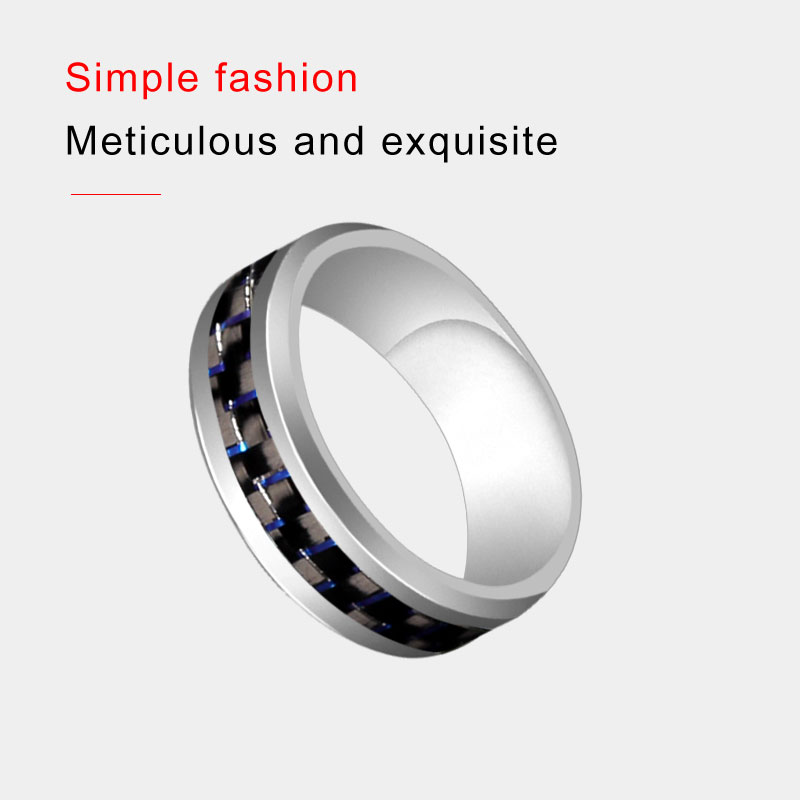 Simple Stunning Real Carbon Fiber Inlay Ring Tungsten Carbon Fiber Wedding Ring Size 678910