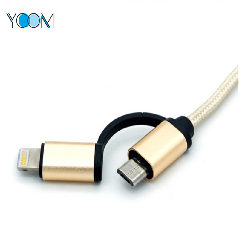 2 in 1 USB Cable for iPhone and Micro