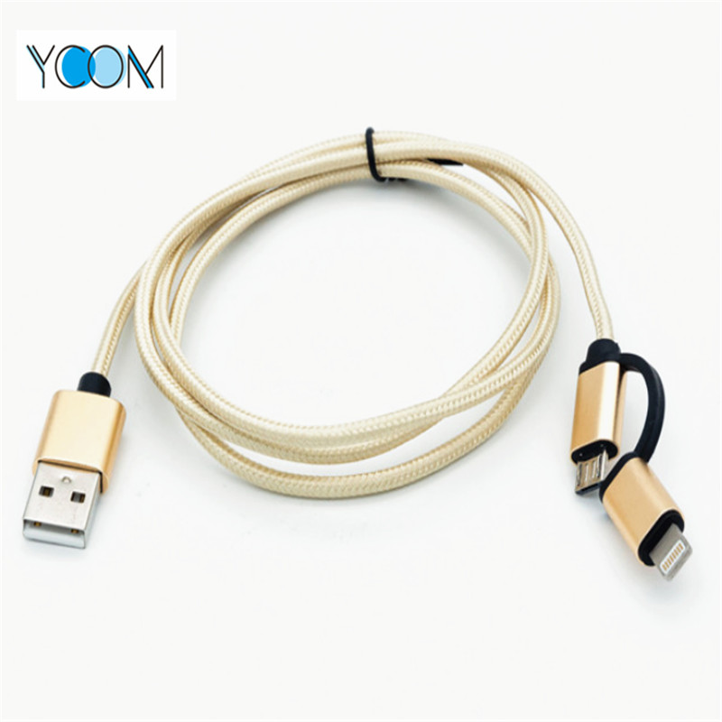 2 in 1 USB Cable for iPhone and Micro