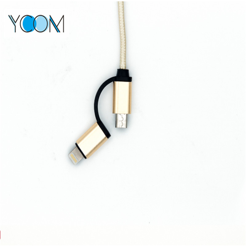 2 in 1 USB Cable for iPhone and Micro