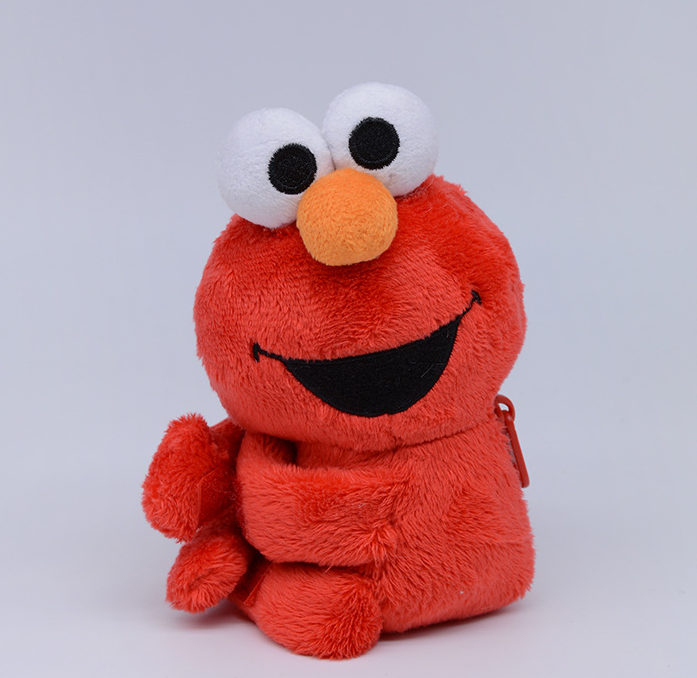 Customized creative new cute animals winnie the pooh strawberry bear stacy sesame street cartoon Velcro plush figure gir