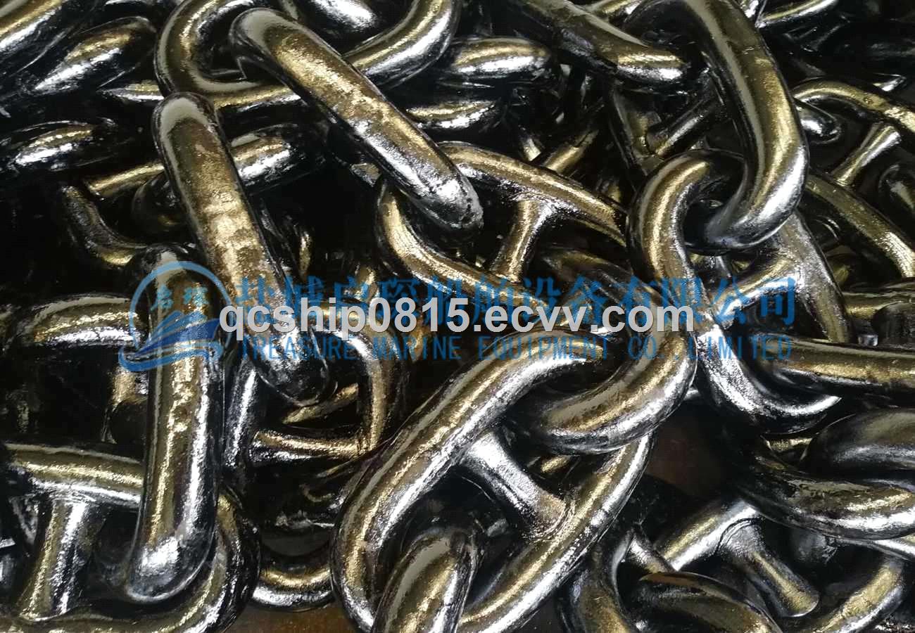 Black coated Studless and Stud Link Anchor Chain in stock