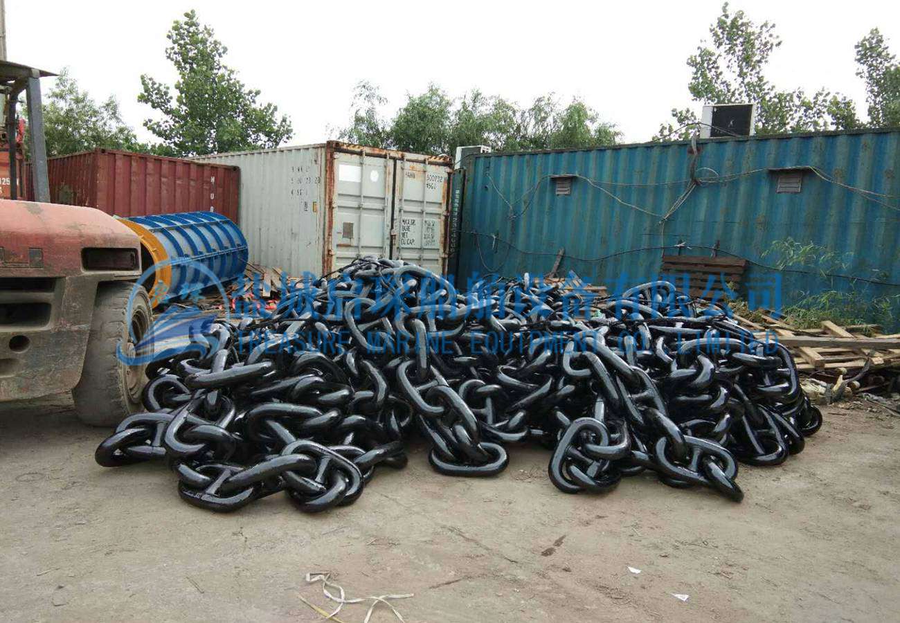 marine anchor chain grade 3 size 78mm stud chain in stock