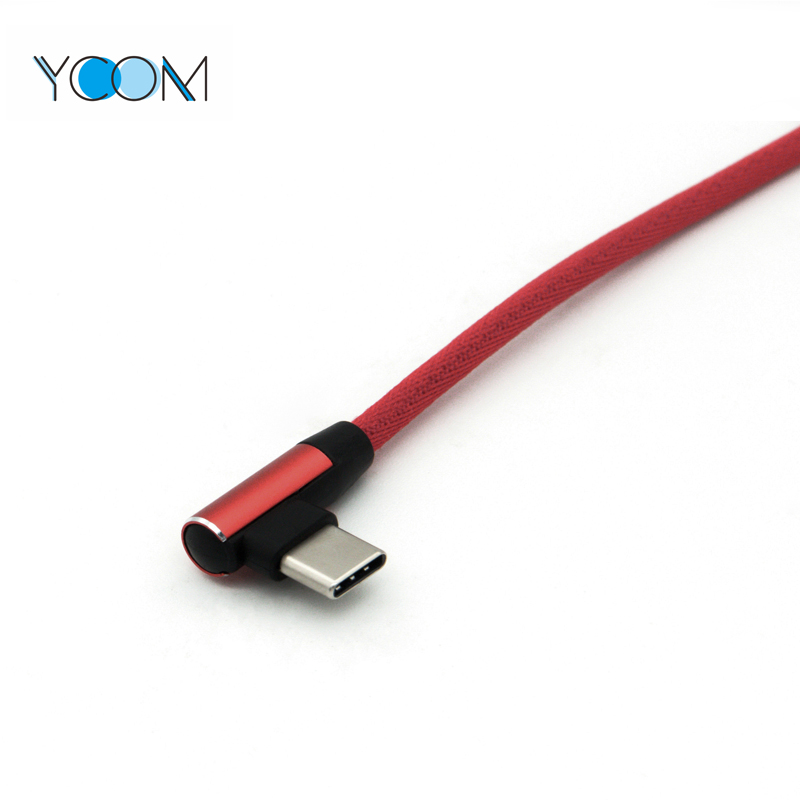 90 Degree Double Side USB Charging Cable for Type C