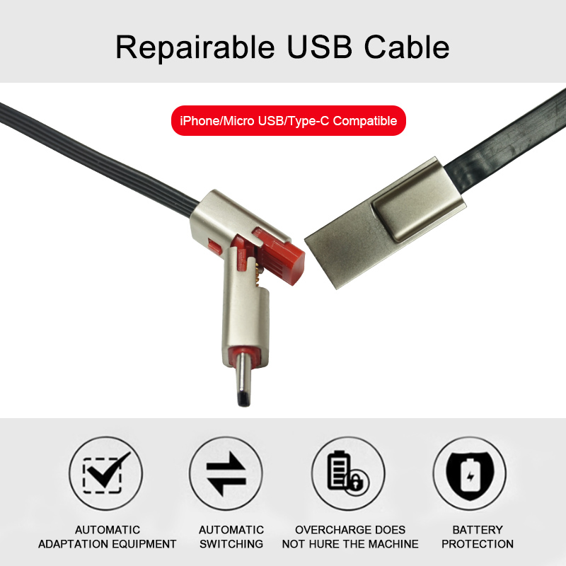 Zinc Alloy Repairable Type-C USB Charging Data Cable