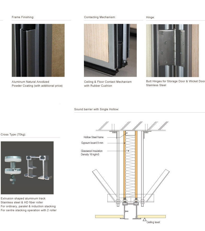 Soundproof Movable Partitions Mobile Folding Partition Wall for Hotel Hall