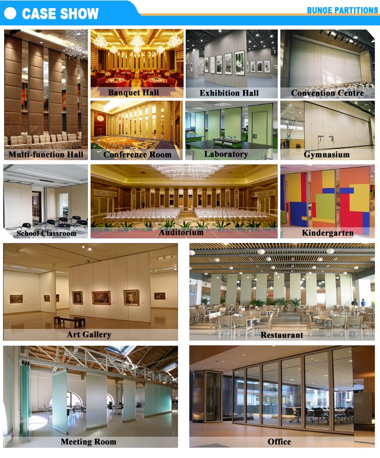 Hot Sell Curtain Promotional Conference Room Sliding folding Movable Wall Partitions