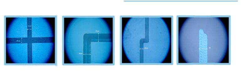 Custom patterned ITO glass circuits ITO coating selective etching substrate cutting 2um min line width