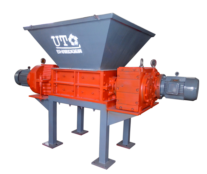 Double Shaft Shredder Crusher for tyre metal fiber wood medical waste recycling