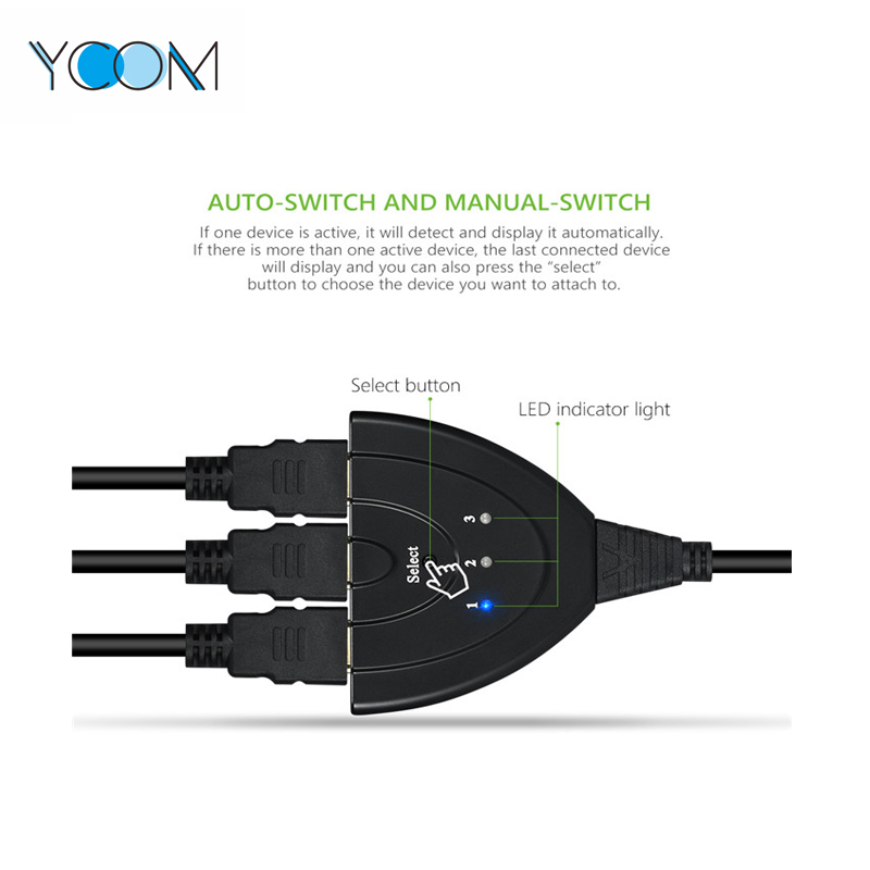 HDMI 14 Switch Pigtail 3 Ports Full 1080P