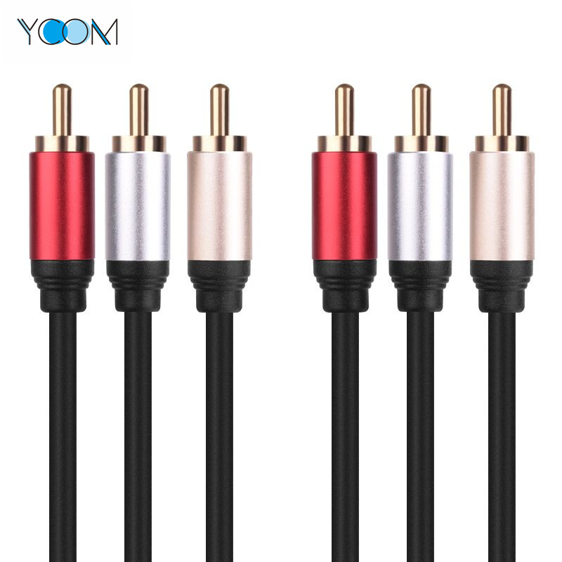 High Quality 3 RCA to 3 RCA Male to Male AV Cable 15mm