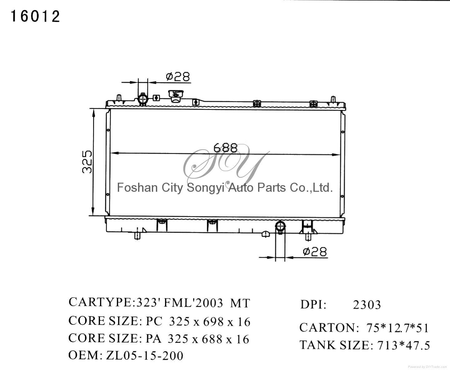 Hot Sale Aluminum Plastic Auto Radiator for Mazda 323 FML 2003 MT