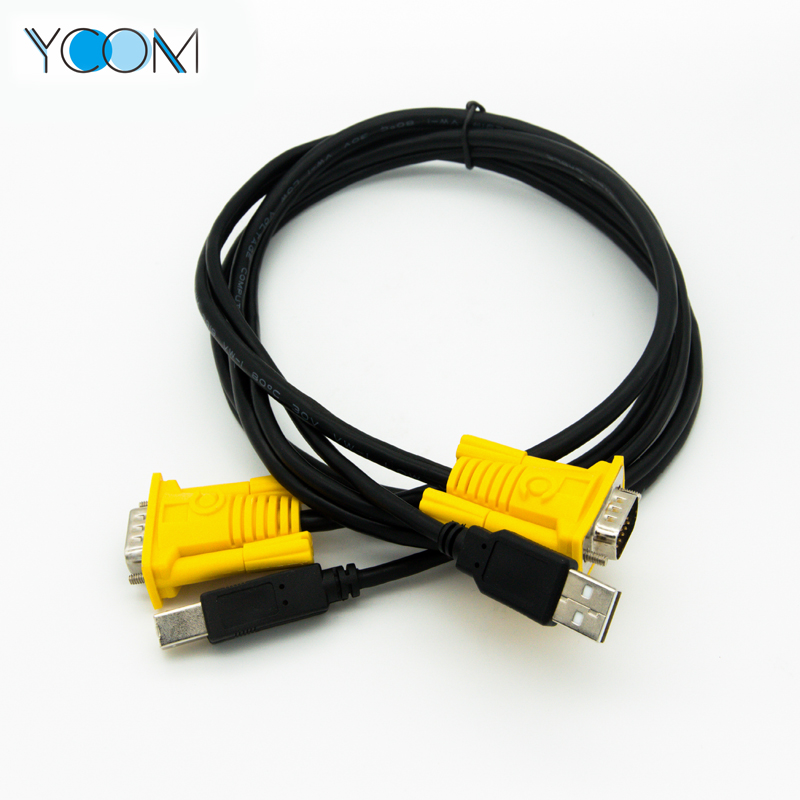 USB B Male Printing cable with VGA KVM Cable