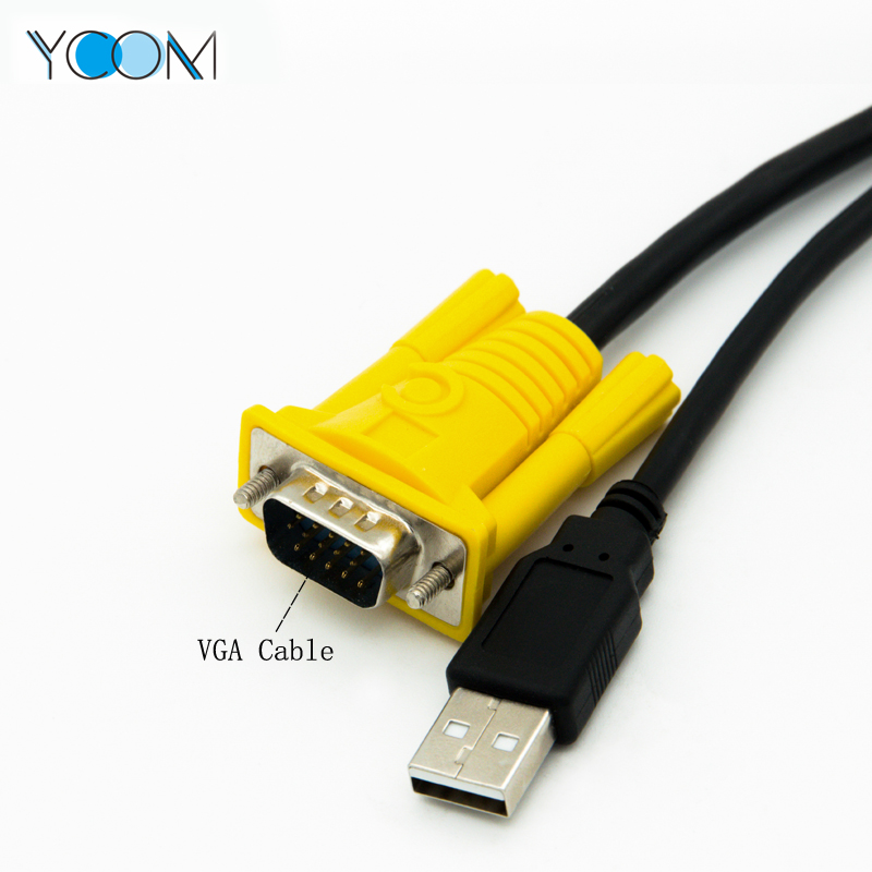 USB B Male Printing cable with VGA KVM Cable