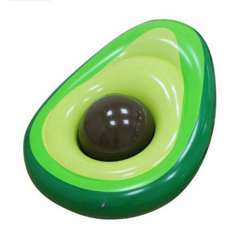 Popular environmental protection pvc inflatable avocado floating bed water sports recliner floating swimming ring