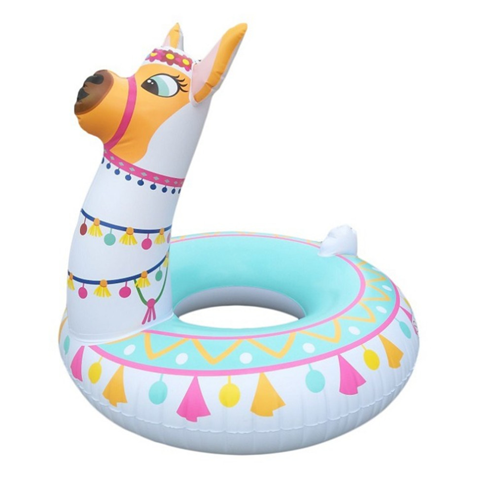 pvc alpaca inflatable swimming ring adult water floatingup airblowing cartoon animal camel crystal seat can be cu