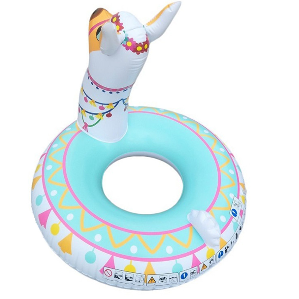 pvc alpaca inflatable swimming ring adult water floatingup airblowing cartoon animal camel crystal seat can be cu