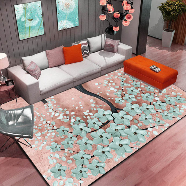 Abstract Flower Art Carpet For Living Room Bedroom Antislip Floor Mat Kitchen Carpet Area Rug