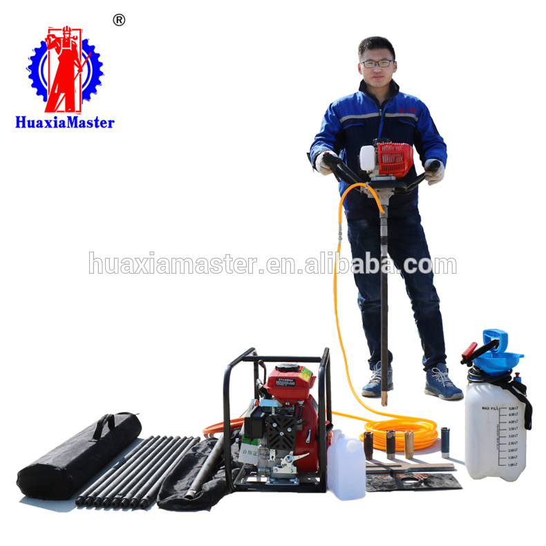 Portable backpack core drilling rig one person easy handle max 20m mini rock sampling drill machine