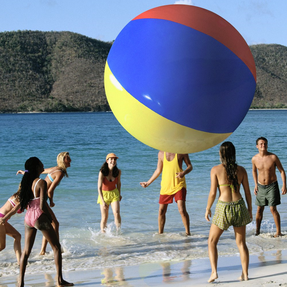 Spot PVC inflatable football beach water sports outdoor square large activities with blowing balloon toys