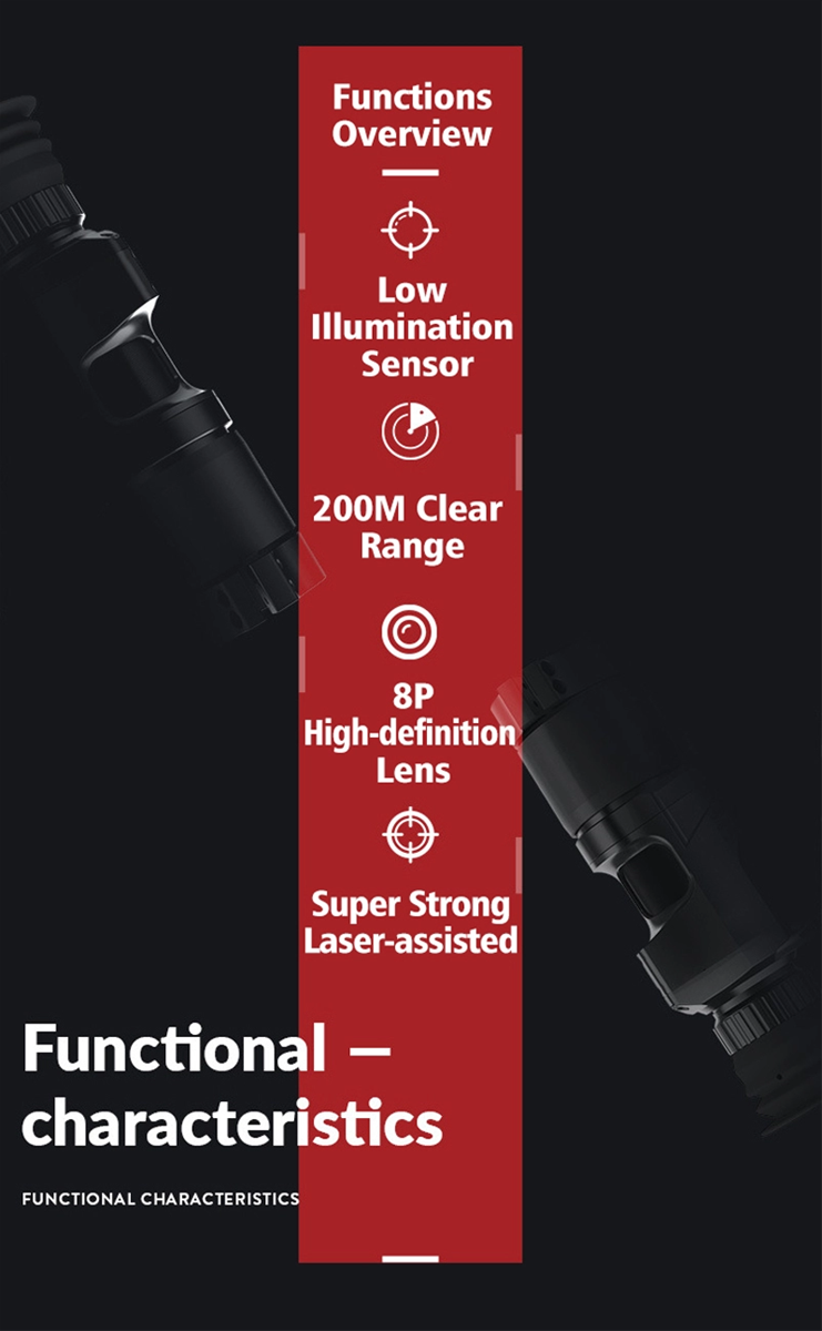 WiFi Night Vision Sight Rifle Scope Scout Electric Monocular Optic Accessory for Outdoor Hunting