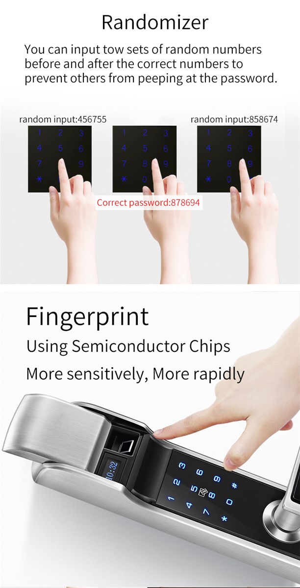 Fingerprint Locks ID card locks smart locks Fingerprint password electronic home door smart lock