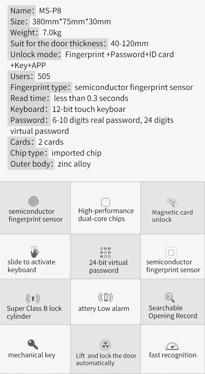 Fingerprint Locks ID card locks smart locks Fingerprint password electronic home door smart lock