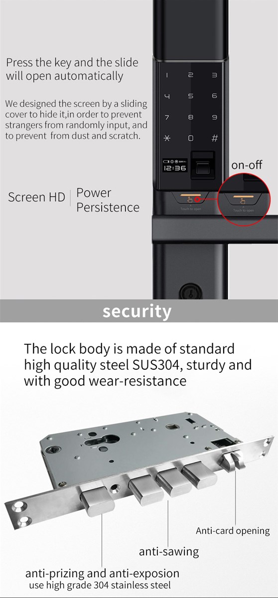 S9fingerprint locks smart locks Fingerprint password electronic smart card lock with automatic sliding cover